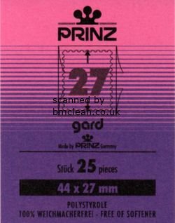(image for) Prinz Stamp Mounts 44mm x 27mm GB High Values