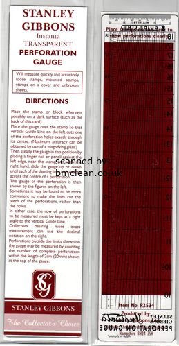(image for) Stanley Gibbons Instanta Perforation Gauge