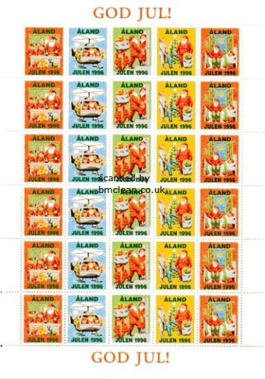 (image for) 1996 Christmas Seals Sheet