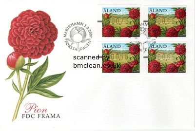 (image for) 2007 Peony - Machine Labels FDC