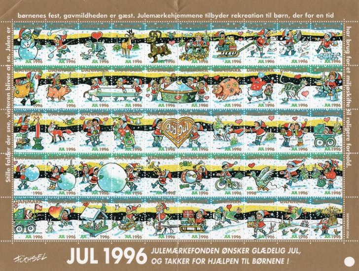 (image for) 1996 Christmas Seals (Sheet)