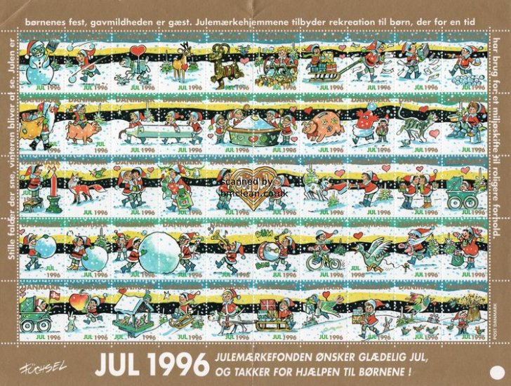 (image for) 1996 Christmas Seals (Sheet)