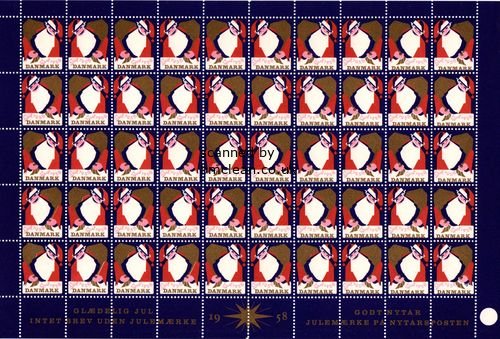 (image for) 1958 Christmas Seals (Sheet)