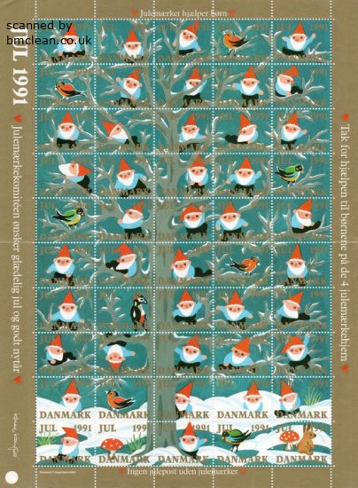 (image for) 1991 Christmas Seals (Sheet)