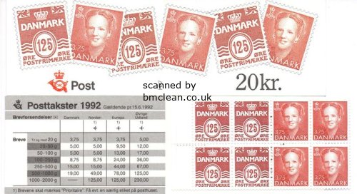 (image for) 1992 Numeral & Queen Margrethe Definitives Type I