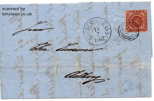 (image for) 1862 Folded Letter Frederikshavn to Aalborg