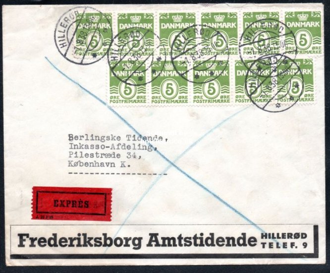 (image for) 1938 Registered Cover Hillerod to Copenhagen