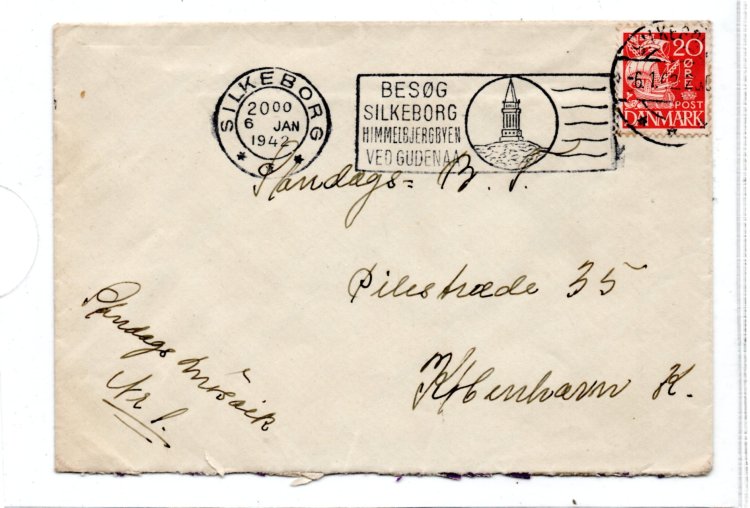 (image for) 1942 Silkwborg to Copenhagen Cover - Click Image to Close