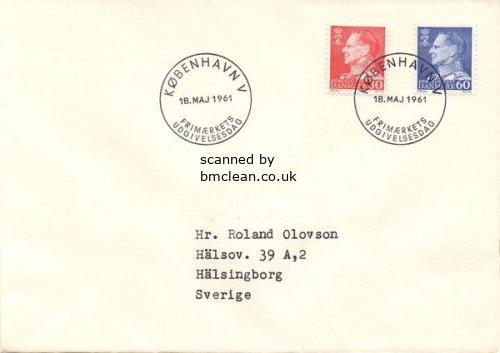 (image for) 1961 (May) King Frederik IX 30ø & 60ø
