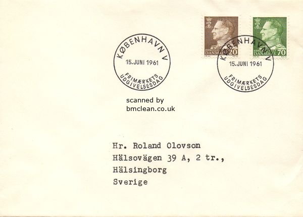 (image for) 1961 (June) King Frederik IX 20ø & 70ø