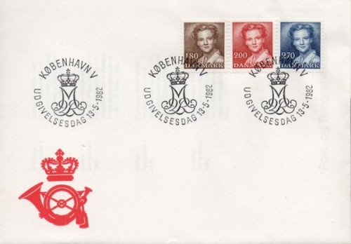 (image for) 1982 Queen Margrethe 1.80 Kr. 2.00 Kr & 2.70 Kr. (P.O.)