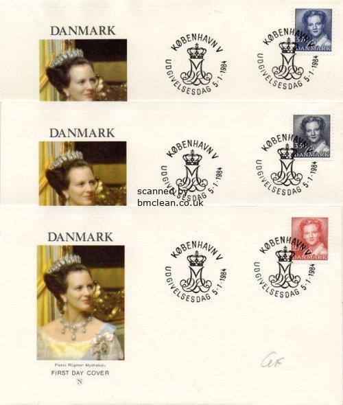 (image for) 1984 Queen Margrethe 3v on 3 Covers