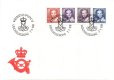 (image for) 1988 Queen Margrethe 3.00 Kr. 3.20 Kr, 3.80 Kr & 4.10 Kr.