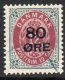 (image for) 1915 80ø on 12ø Grey & Red (F/U)