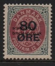 (image for) 1915 80ø on 12ø Grey & Red (F/U)