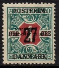 (image for) 1918 27ø on 1 kr Red & Green
