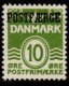 (image for) 1953 10ø Green 'POSTFÆRGE’ Overprint