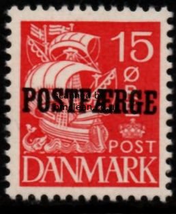 (image for) 1939 15ø Red 'POSTFÆRGE’ Overprint