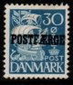 (image for) 1940 30ø Blue Type II 'POSTFÆRGE’ Overprint