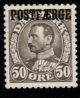 (image for) 1936 50ø Grey 'POSTFÆRGE’ Overprint