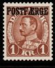 (image for) 1936 1 Kr Brown 'POSTFÆRGE’ Overprint