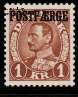 (image for) 1936 1 Kr Brown 'POSTFÆRGE’ Overprint