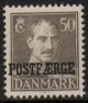 (image for) 1945 50ø Grey 'POSTFÆRGE’ Overprint