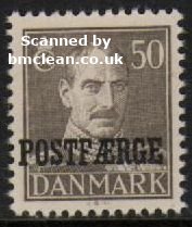 (image for) 1945 50ø Grey 'POSTFÆRGE’ Overprint