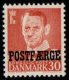 (image for) 1955 30ø Red 'POSTFÆRGE’ Overprint