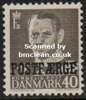 (image for) 1955 40ø Grey 'POSTFÆRGE’ Overprint