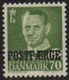 (image for) 1955 70ø Green 'POSTFÆRGE’ Overprint