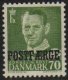 (image for) 1955 70ø Green 'POSTFÆRGE’ Overprint