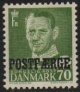 (image for) 1955 70ø Green 'POSTFÆRGE’ Overprint
