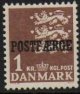 (image for) 1950 1 Kr Brown 'POSTFÆRGE’ Overprint