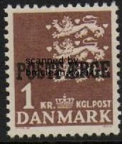 (image for) 1950 1 Kr Brown 'POSTFÆRGE’ Overprint