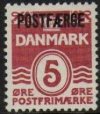 (image for) 1967 5ø Maroon 'POSTFÆRGE’ Overprint