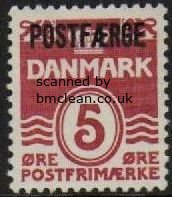 (image for) 1967 5ø Maroon 'POSTFÆRGE’ Overprint