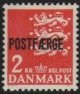 (image for) 1972 2 Kr Vermilion POSTFÆRGE Overprint