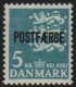 (image for) 1972 5 Kr Blue 'POSTFÆRGE’ Overprint