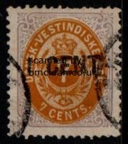 (image for) 1887 1c on 7c Yellow and Purple (Used)