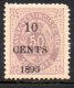 (image for) 1895 10c on 50c Reddish Lilac (M/M)