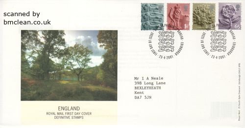 (image for) 2001 England 2nd 1st 'E' 65p - Click Image to Close
