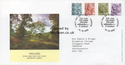 (image for) 2003 England 2nd 1st 'E' 68p White Border