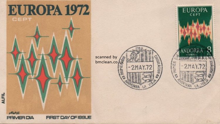 (image for) 1972 Andorra (Spanish) FDC