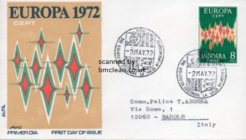 (image for) 1972 Andorra (Spanish) FDC