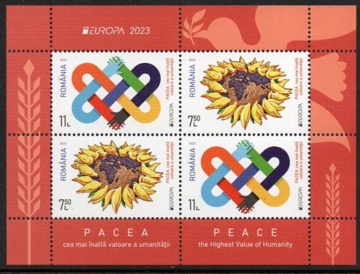 (image for) 2023 Romania (M/S Red Border)