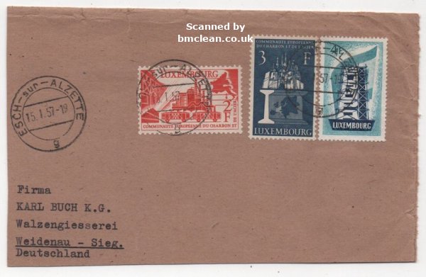 (image for) 1957 Luxembourg Cover to Germany