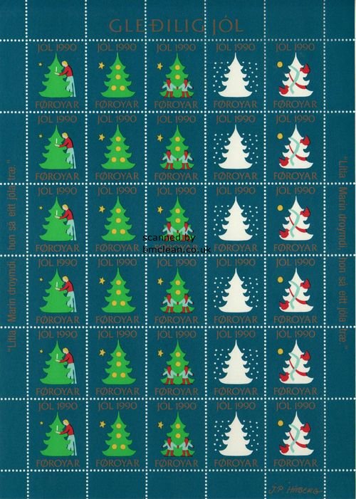 (image for) 1990 Christmas Seals Sheet (Perf.)
