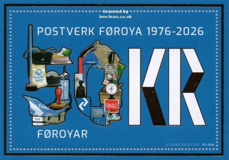 (image for) 2026 50th Anniv. of Post Office (M/S)
