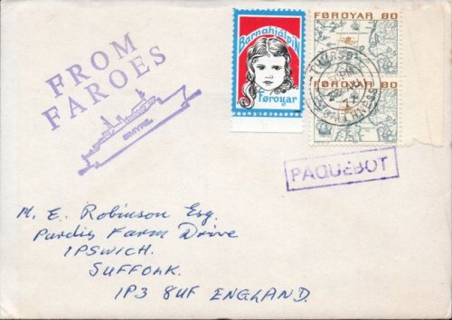 (image for) 1977 Paquebot Cover to England